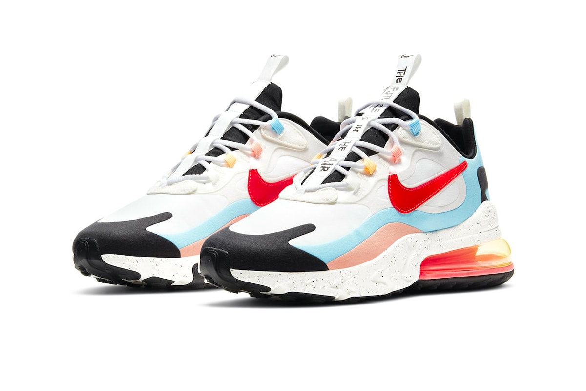 nike Air Max 270 react Infrared Summit White The Future is in the Air dd8498 161 info menswear streetwear shoes sneakers runners trainers kicks fw20 fall winter 2020 collection