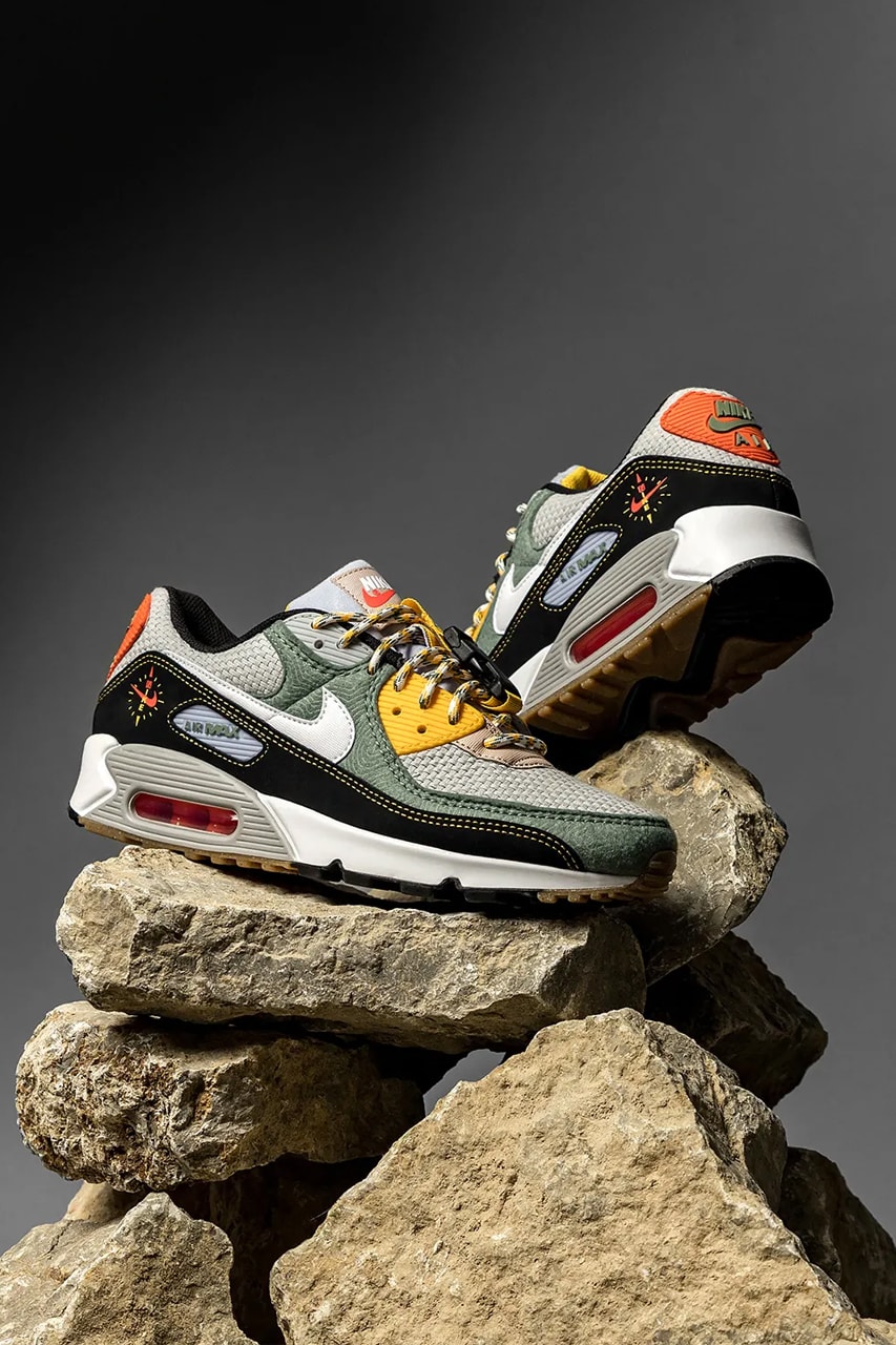 nike air max 90 spiral sage dc2525 300 release menswear streetwear kicks trainers runners shoes sneakers spring summer 2021 ss21 collection
