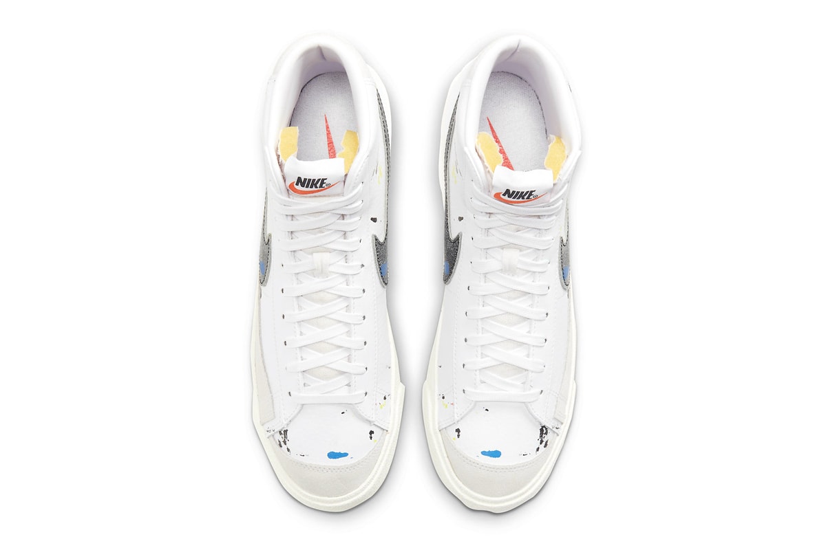 Nike Blazer Mid ’77 Paint Splatter Release Info sneaker footwear white blue yellow red dc7331100