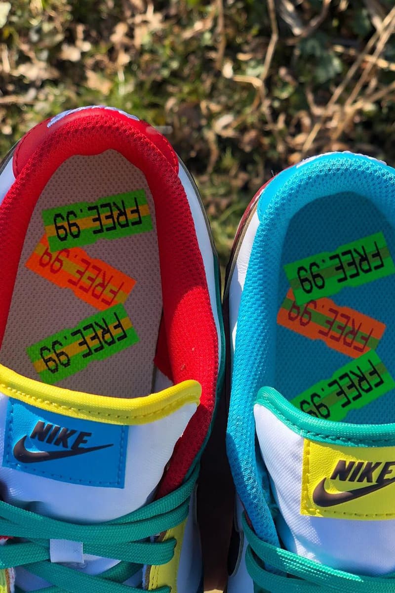 nike sportswear dunk low free 99 white teal yellow brown red blue gum dh0952 100 official release date info photos price store list buying guide