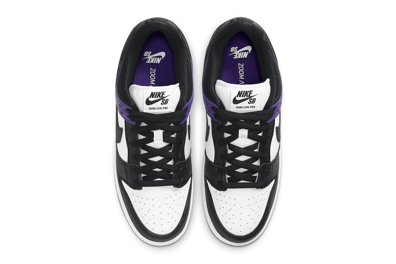 Nike SB Dunk Low Court Purple Official Look Release Info bq6817-500 Date Buy Price White Black