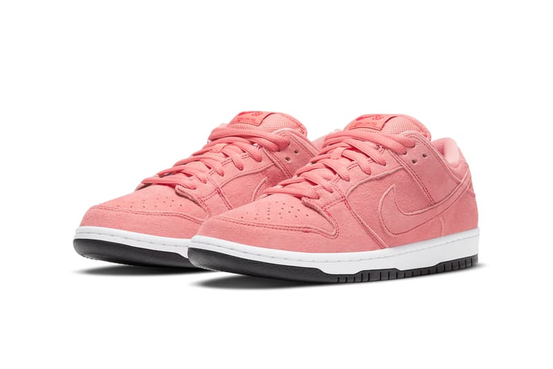 nike sb skateboarding dunk low pink pig CV1655 600 red black white official release date info photos price store list buying guide