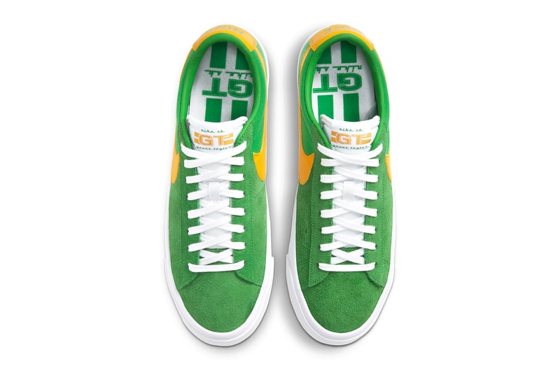 Nike SB Zoom Blazer Low Pro GT Lucky Green DC7695 300 menswear streetwear shoes footwear sneakers fall winter 2020 collection fw20 trainers runners