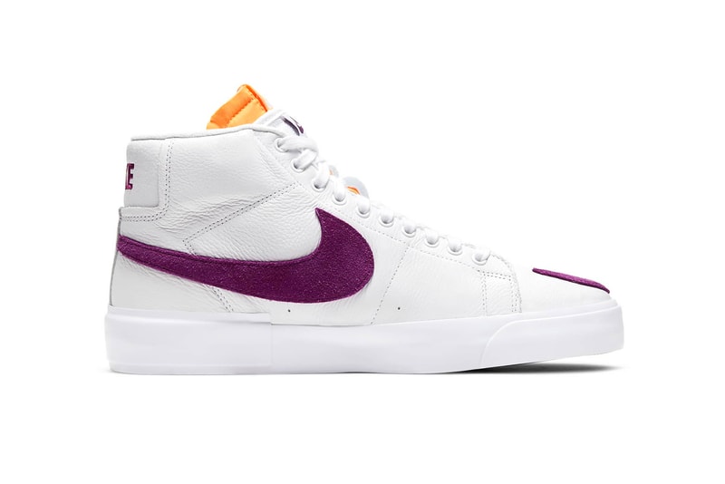 Nike SB Zoom Blazer Mid Edge "White/Viotech" DA2189-100 DIY Sneaker Skateboarding Basketball Shoe Footwear Trainer Release Information Drop Date Closer First Look Torn Worn Wear Away Deconstructed