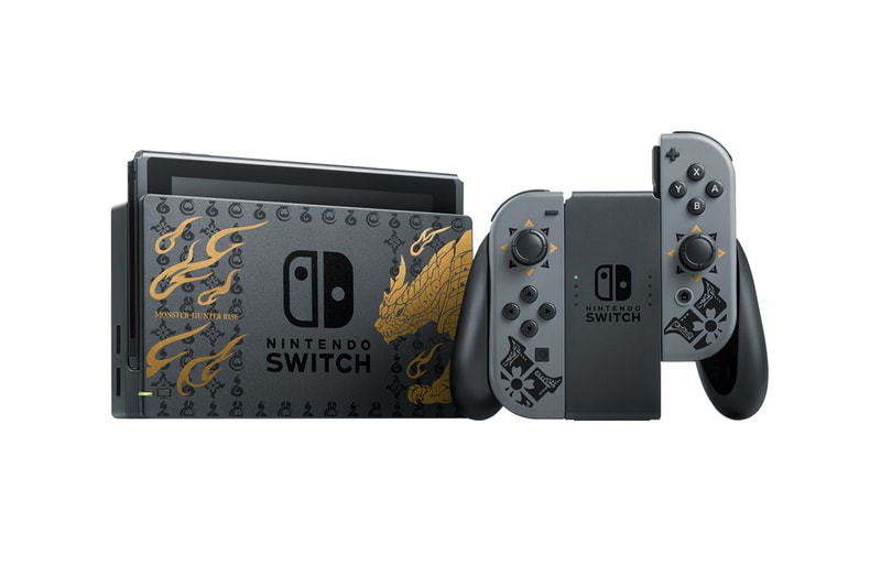 Nintendo Japan Monster Hunter Rise Switch Design controllers joy cons decal decoration detail console gaming games titles info