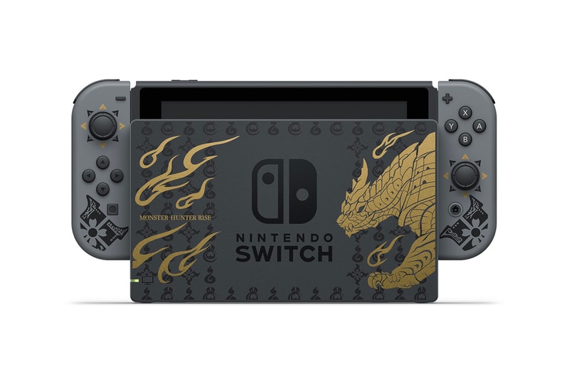 Nintendo Japan Monster Hunter Rise Switch Design controllers joy cons decal decoration detail console gaming games titles info