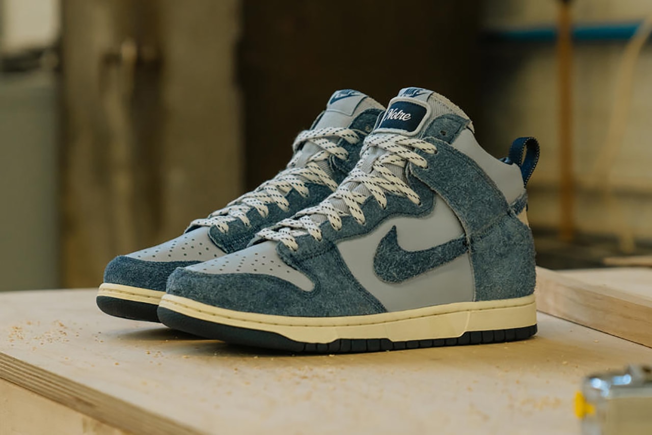 notre nike dunk high tan blue CW3092 100 CW3092 400 release info snkrs michael jaworowski photos store list buying guide chicago ours jose villanueva