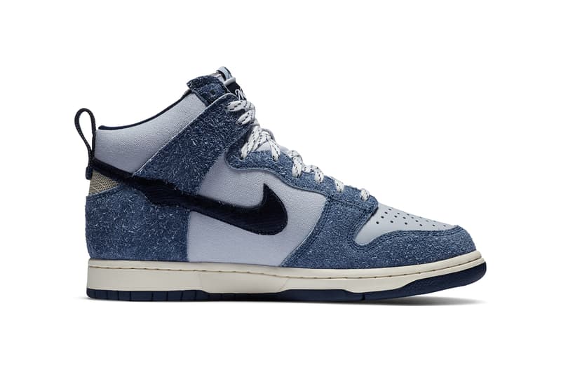 notre nike sportswear dunk high pearl white blue void grand purple gray CW3092 400 official release date info photos price store list buying guide