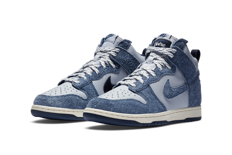 notre nike sportswear dunk high pearl white blue void grand purple gray CW3092 400 official release date info photos price store list buying guide