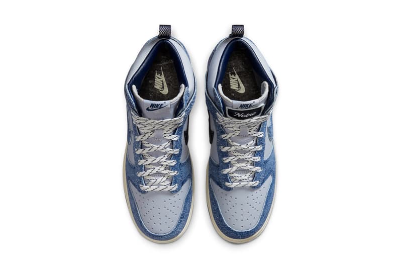 notre nike sportswear dunk high pearl white blue void grand purple gray CW3092 400 official release date info photos price store list buying guide