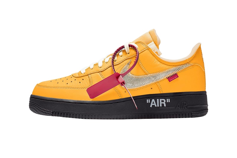 Off-White™ Nike Air Force 1 University Gold Release Date Rumor Info Buy Price Virgil Abloh ICA Institute of Contemporary Art Boston