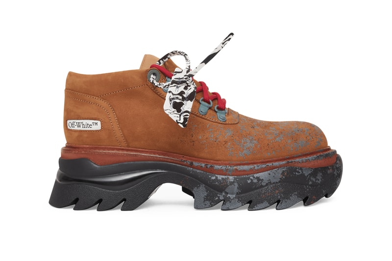 Off-White™ Ridged Sole Lace Up Sneaker Boot Hybrid Virgil Abloh Footwear Designer Luxury Streetwear Timberland Tan Camel "Honey Yellow / Beige"