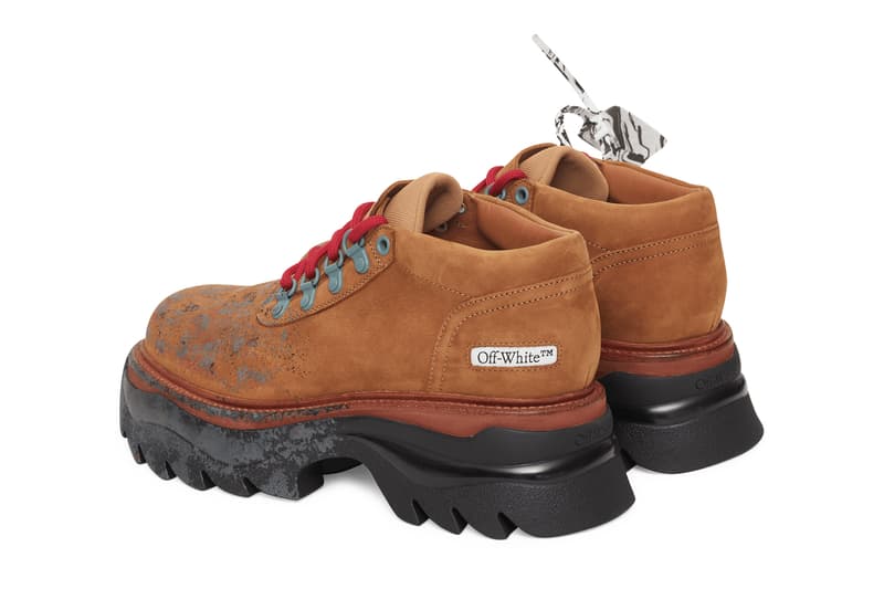 Off-White™ Ridged Sole Lace Up Sneaker Boot Hybrid Virgil Abloh Footwear Designer Luxury Streetwear Timberland Tan Camel "Honey Yellow / Beige"