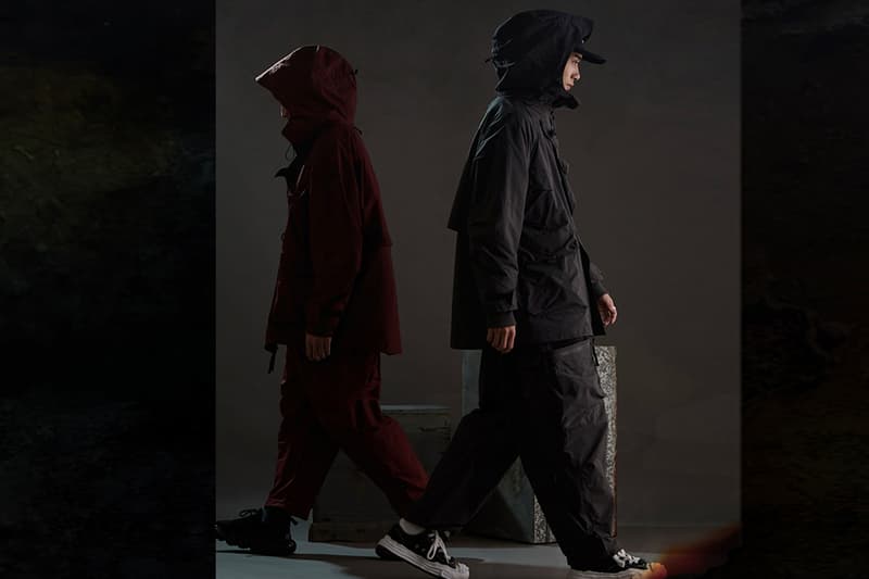 oqLiq x GOOPiMADE "IRREPLACEABLE RUST" Collab Info Japanese Tea Ceremony outerwear red black navy 