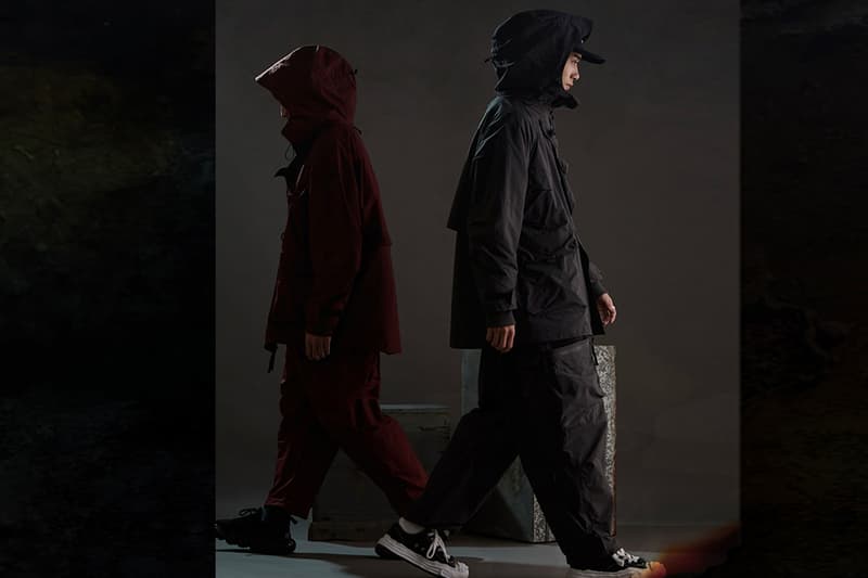 oqLiq x GOOPiMADE "IRREPLACEABLE RUST" Collab Info Japanese Tea Ceremony outerwear red black navy