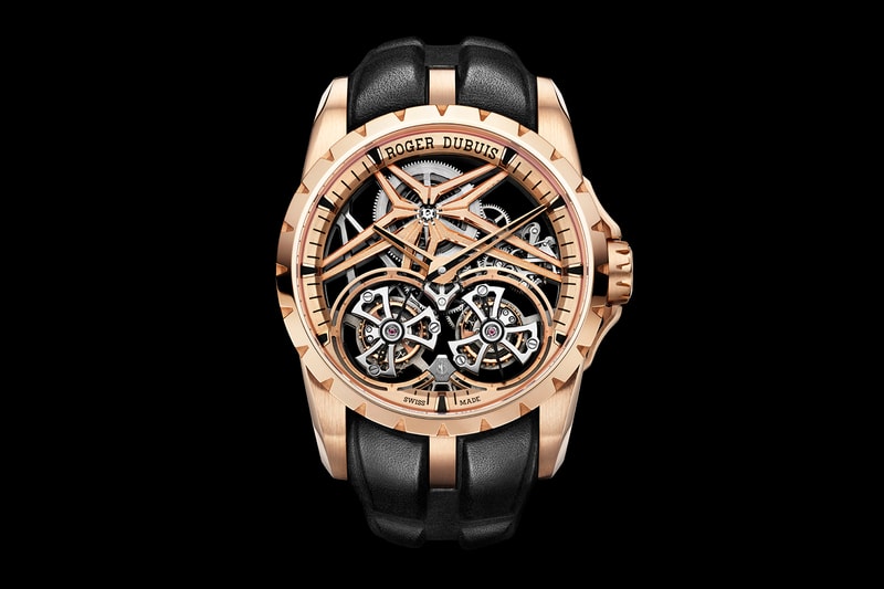 roger dubuis haute horlogerie excalibur double flying tourbillon white pink gold limited edition watches timepieces accessories 
