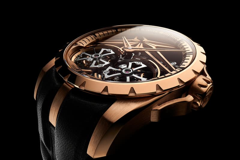 roger dubuis haute horlogerie excalibur double flying tourbillon white pink gold limited edition watches timepieces accessories