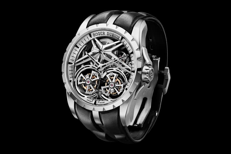 roger dubuis haute horlogerie excalibur double flying tourbillon white pink gold limited edition watches timepieces accessories