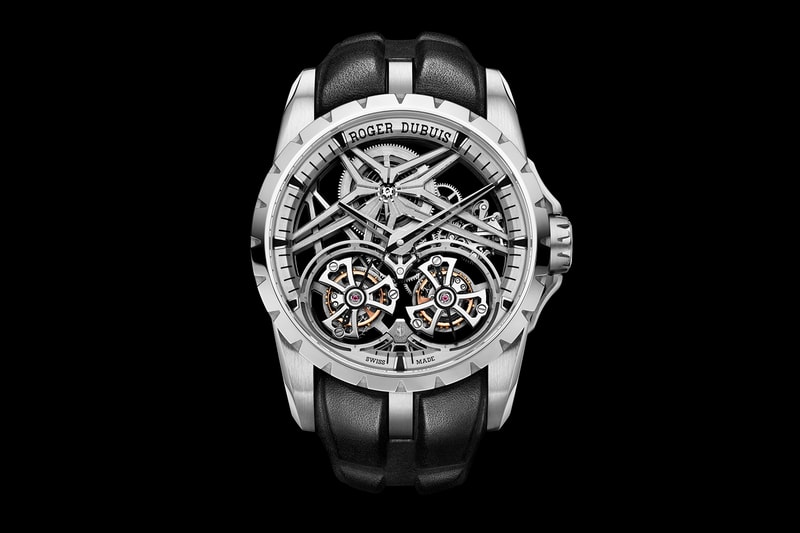 roger dubuis haute horlogerie excalibur double flying tourbillon white pink gold limited edition watches timepieces accessories 
