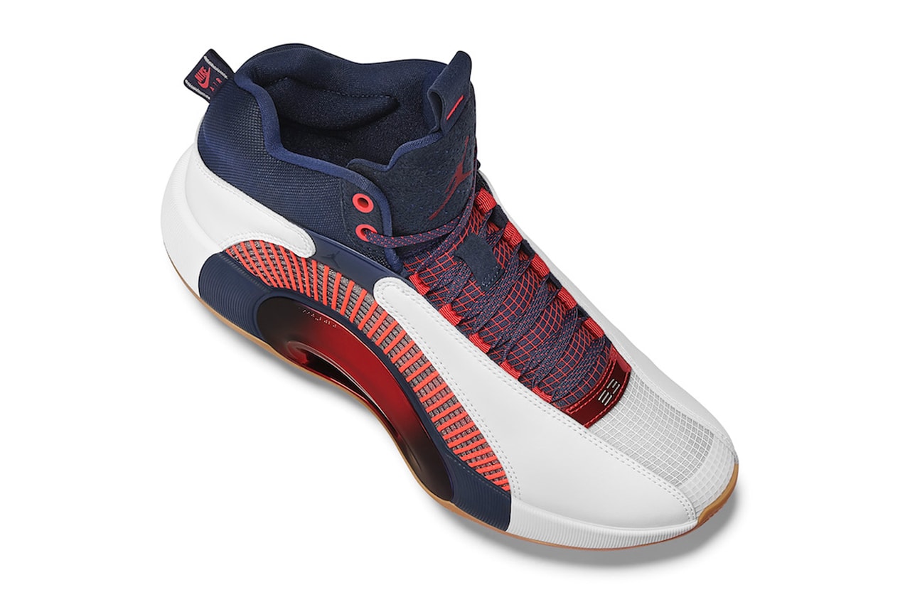 rui hachimura air michael jordan brand team colors 35 pe player edition white red navy washington wizards official release date info photos price store list buying guide
