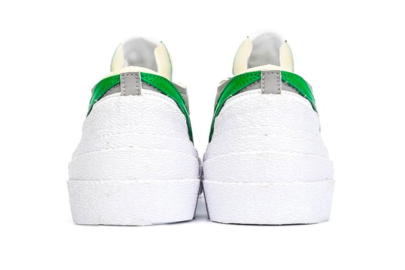 sacai Nike Blazer Low Classic Green Magma Orange Detailed Full Closer Look Release Info DD1877-001 DD1877-100 Date Buy Price Chitose Abe