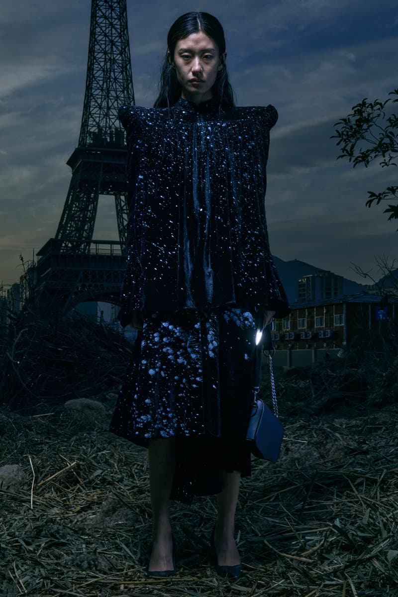 SANKUANZ FW21 Collection Lookbook Paris Fashion Week Fall Winter 2021 Shangguan Zhe Chinese Eiffel Tower 