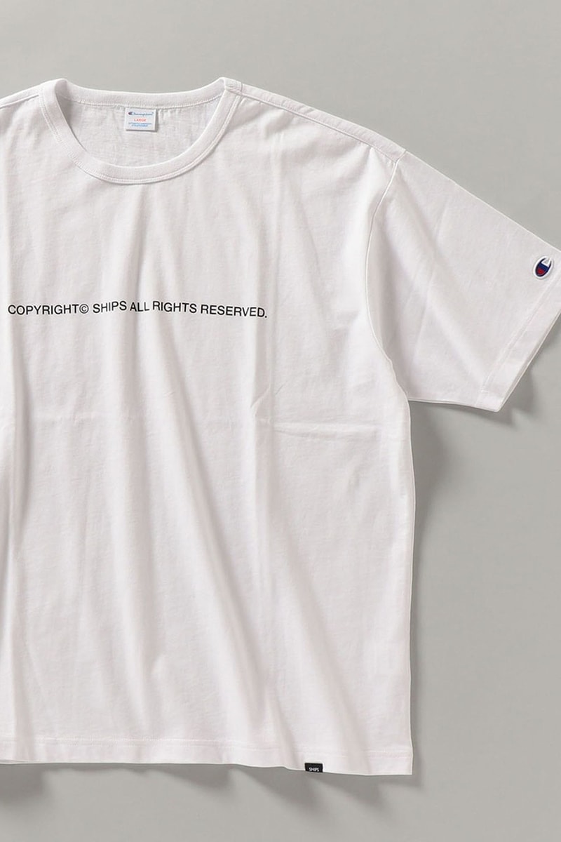 SHIPS x Champion SS21 Exclusive Shirts, Pants sweater football tee japan spring summer 2021 reverse weave vintage sportswear graphic retailer store website reverse weave pants