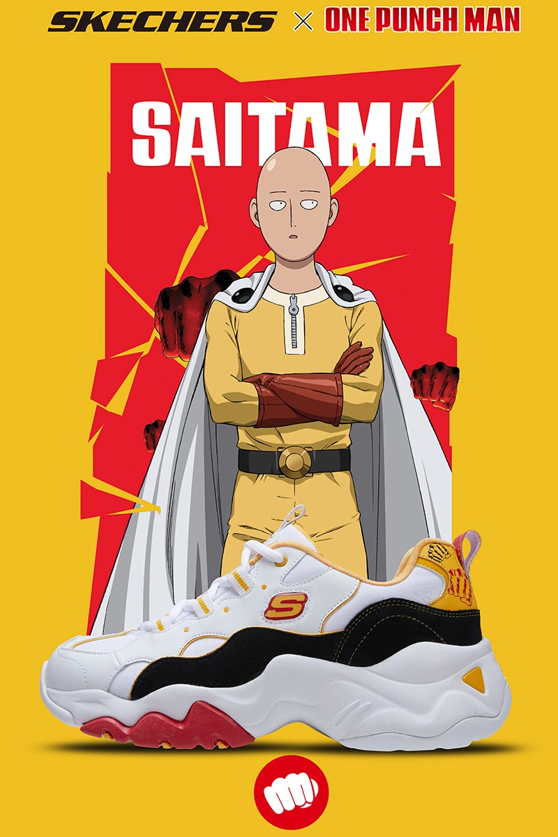 One Punch Man Collection Release Saitama, Terrible Tornado, Speed-o'-Sound Sonic, and Genos manga anime footwear sneakers kicks Singapore D'Lites 3.0