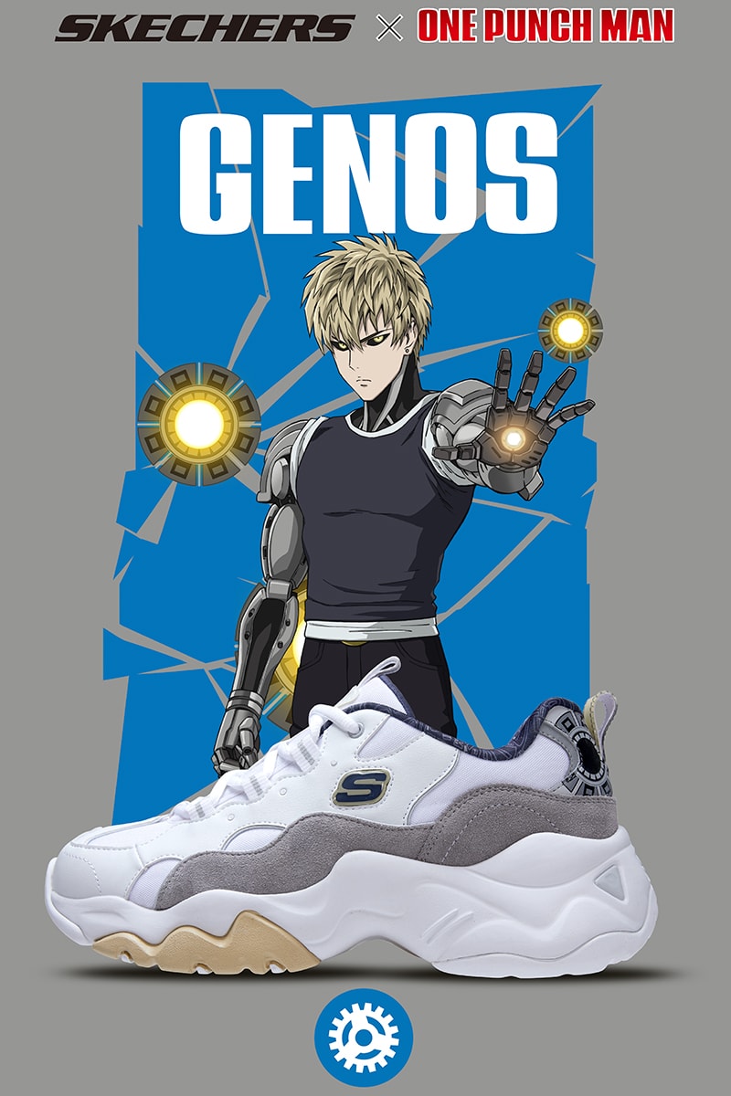 One Punch Man Collection Release Saitama, Terrible Tornado, Speed-o'-Sound Sonic, and Genos manga anime footwear sneakers kicks Singapore D'Lites 3.0