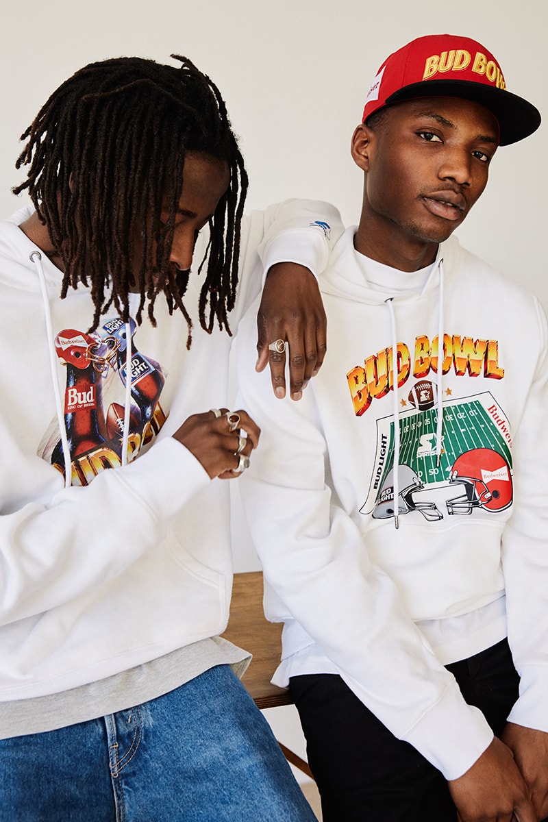 STARTER Brings Back the Budweiser "Bud Bowl" in 50th Anniversary Capsule Beer King of Beers capsule fashion lookbooks 