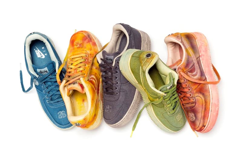 Lookout & Wonderland Stüssy Hand-Dyed Nike Air Force 1 sneakers footwear sneakers kicks Fossil stone hemp wheat 