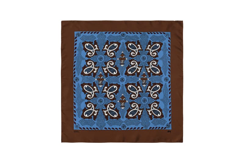 noma t d tokyo japan stussy brazilian silk scarves black brown white light blue paisley release information