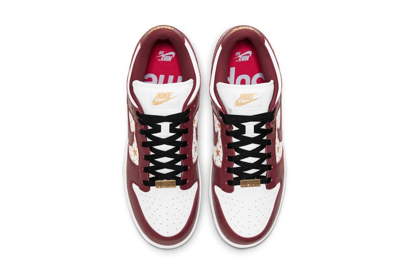 Novo tênis Nike SB Dunk Low x Supreme ganha imagens oficiais 5 supremo nike sb skateboarding dunk baixo ouro branco preto barkroot marrom DH3228 103 data de lançamento oficial informações fotos lista de preços guia de compra