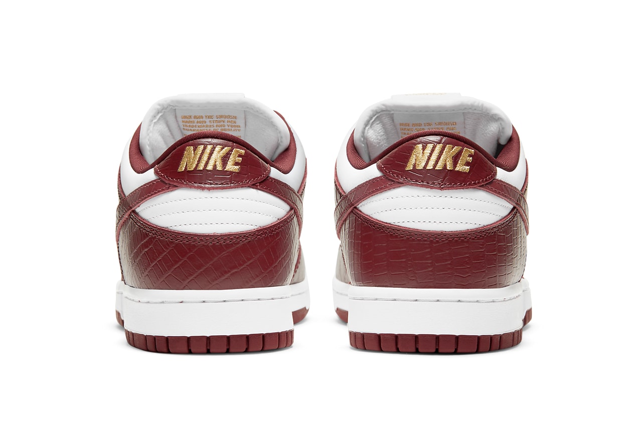 supreme nike sb skateboarding dunk low white gold black barkroot brown DH3228 103 official release date info photos price store list buying guide 