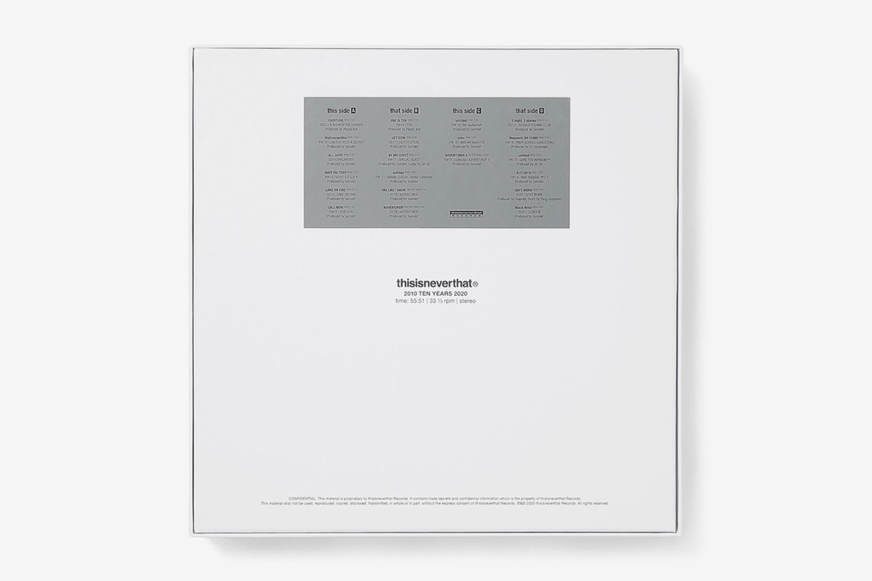 thisisneverthat 2010 TEN YEARS 2020 12-Inch Vinyl LP Release Info Buy Price Poster T-Shirt