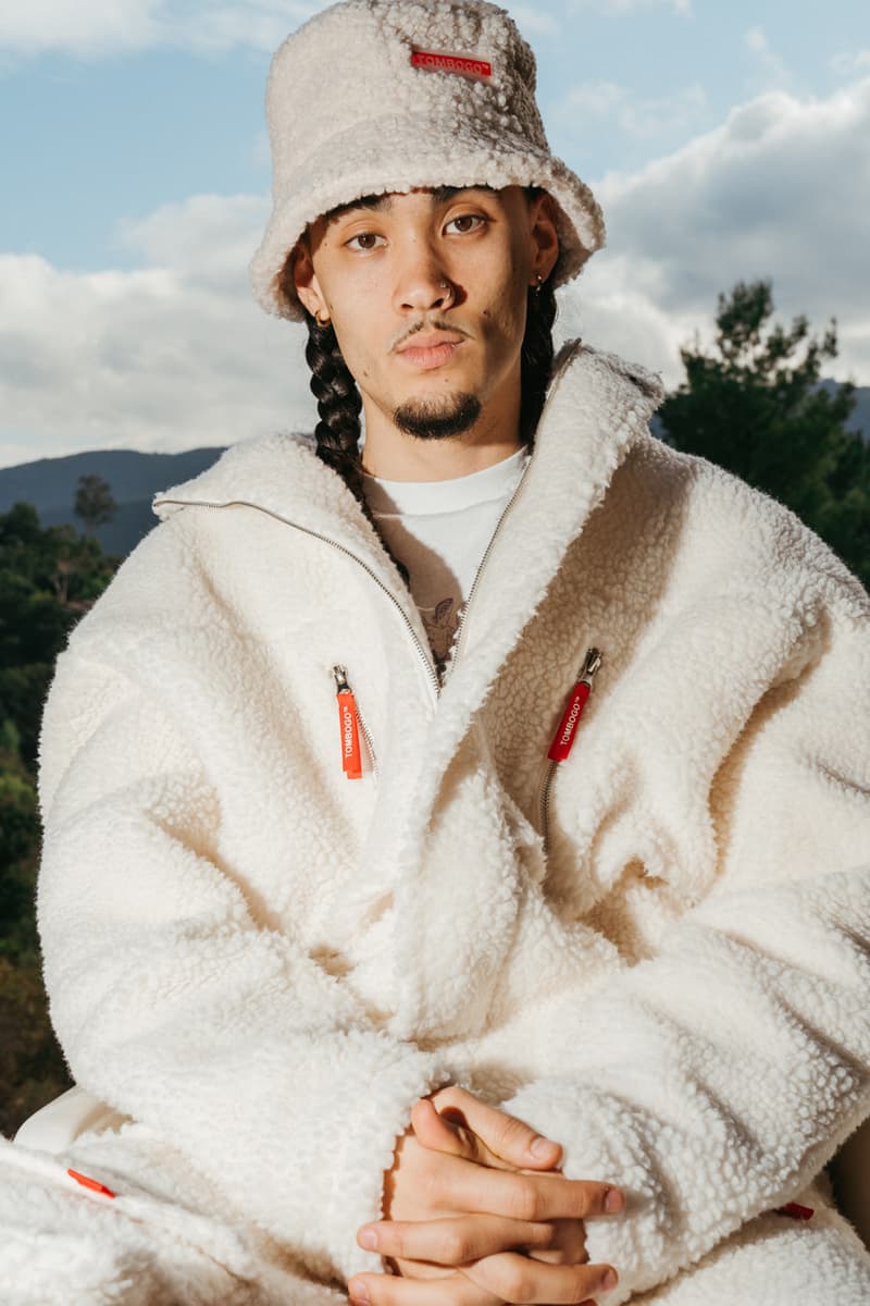 tombogo sherpa fleece comfort zone jacket pants shorts convertible bucket hat socks official release date info photos price store list buying guide