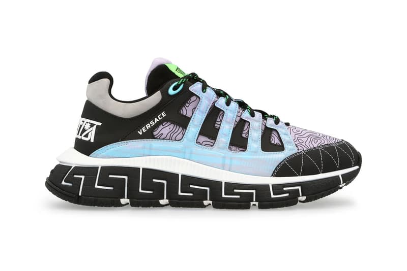 versace trigreca sneaker greca patern salehe bembury blue black green gray white official release date info photos price store list buying guide