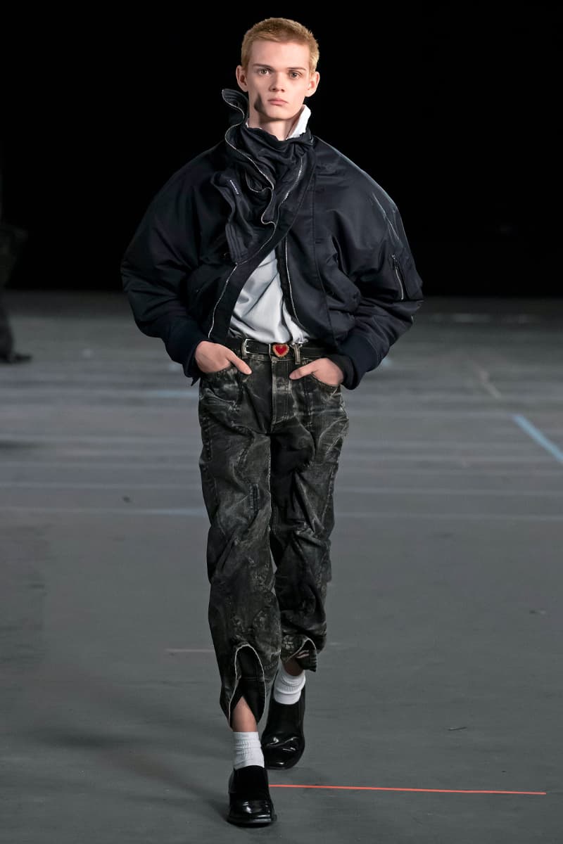 Y/Project FW21 Asymmetry Masterclass Collection Fall Winter 2021 Luxury Fashion Coed Chaos Sportswear Evening Pieces Denim Chaps Leather Jacket Glenn Marten Canada Goose