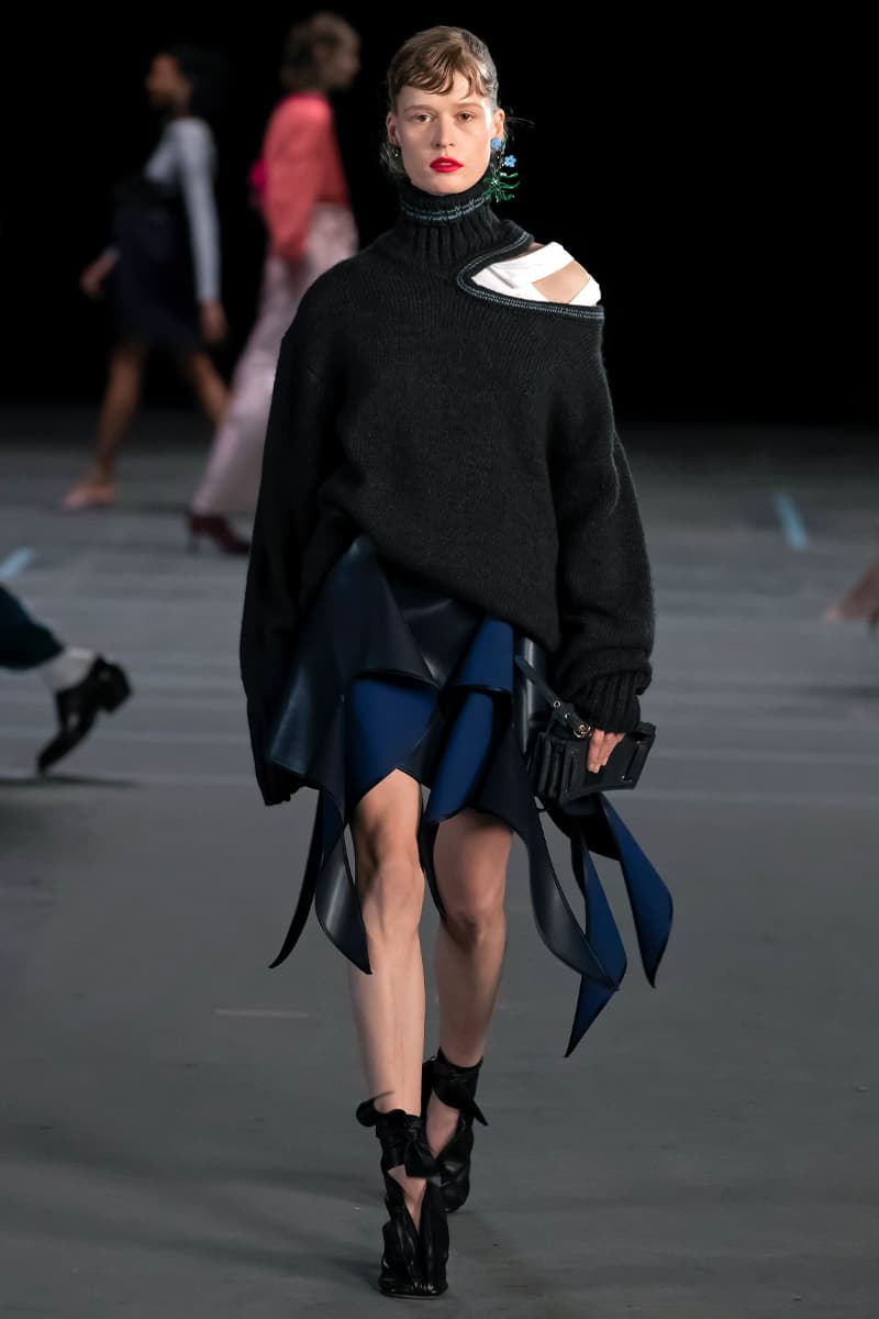 Y/Project FW21 Asymmetry Masterclass Collection Fall Winter 2021 Luxury Fashion Coed Chaos Sportswear Evening Pieces Denim Chaps Leather Jacket Glenn Marten Canada Goose