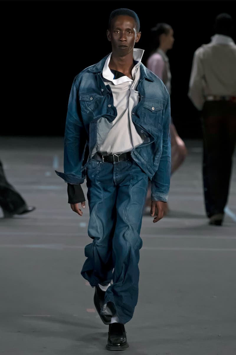 Y/Project FW21 Asymmetry Masterclass Collection Fall Winter 2021 Luxury Fashion Coed Chaos Sportswear Evening Pieces Denim Chaps Leather Jacket Glenn Marten Canada Goose