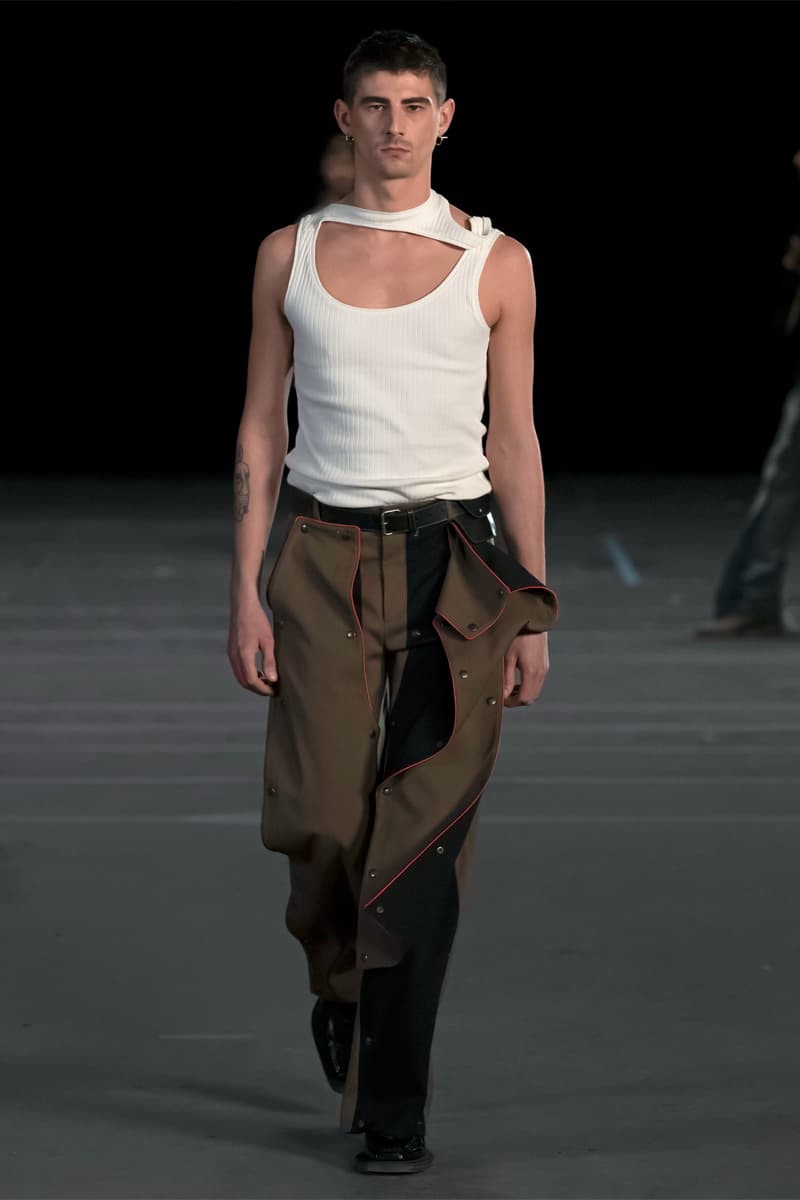 Y/Project FW21 Asymmetry Masterclass Collection Fall Winter 2021 Luxury Fashion Coed Chaos Sportswear Evening Pieces Denim Chaps Leather Jacket Glenn Marten Canada Goose