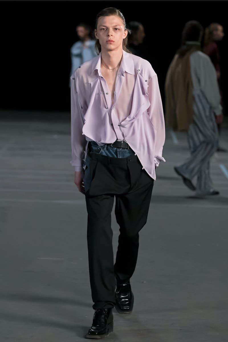 Y/Project FW21 Asymmetry Masterclass Collection Fall Winter 2021 Luxury Fashion Coed Chaos Sportswear Evening Pieces Denim Chaps Leather Jacket Glenn Marten Canada Goose