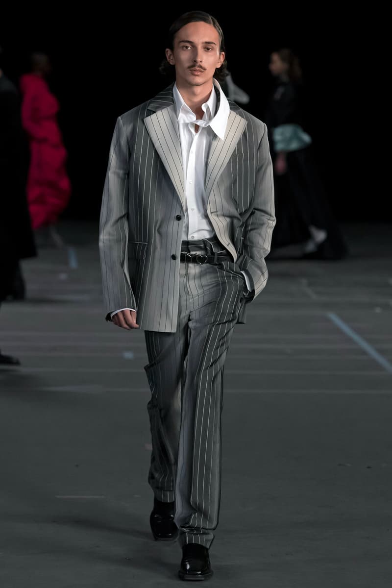 Y/Project FW21 Asymmetry Masterclass Collection Fall Winter 2021 Luxury Fashion Coed Chaos Sportswear Evening Pieces Denim Chaps Leather Jacket Glenn Marten Canada Goose