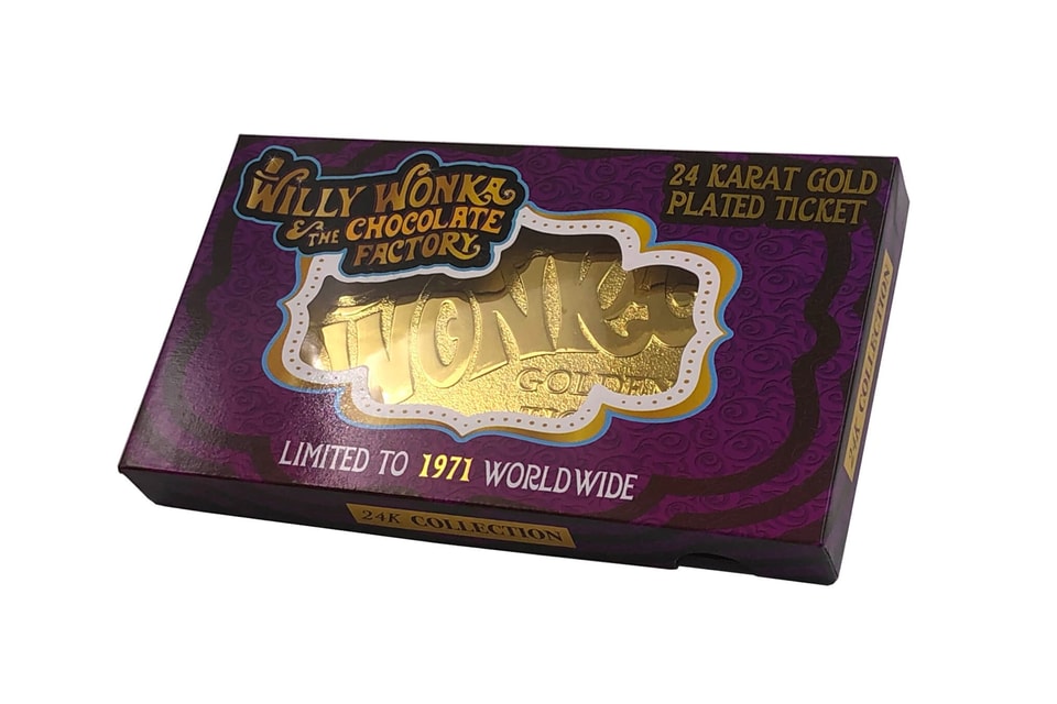 1971 Willy Wonka Chocolate Bar (includes Chocolate Bar + Golden Ticket  Replica)
