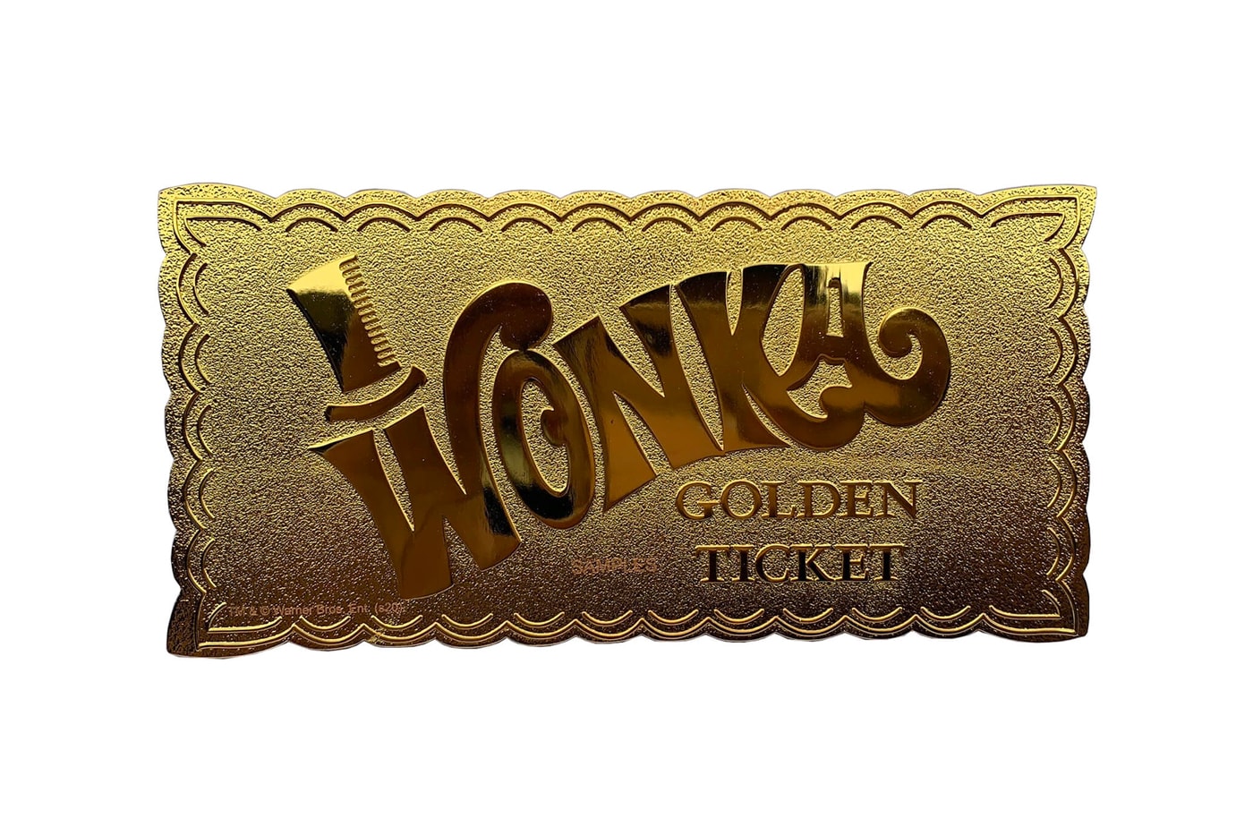 50th-Anniversary Willy Wonka 24k Gold Winning Ticket Replica