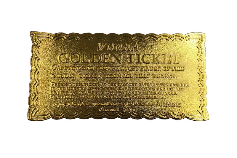 50th Anniversary Willy Wonka 24k Gold Winning Ticket Replica Hypebeast