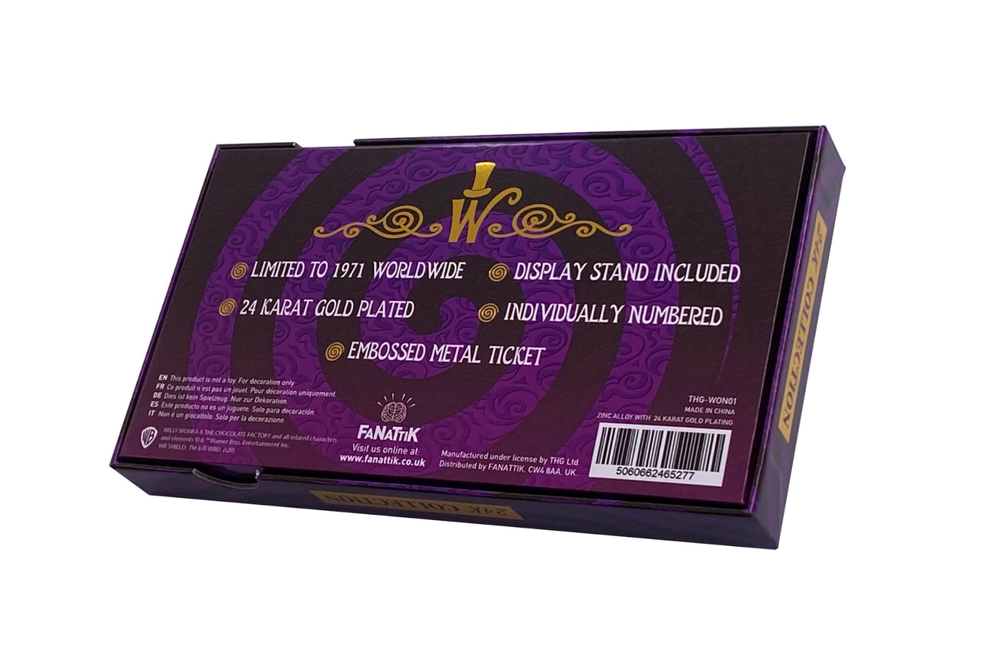 Fanattik 50th Anniversary Willy Wonka 24k Gold Winning Ticket Limited Edition Replica Buy Willy Wonka & the Chocolate Factory