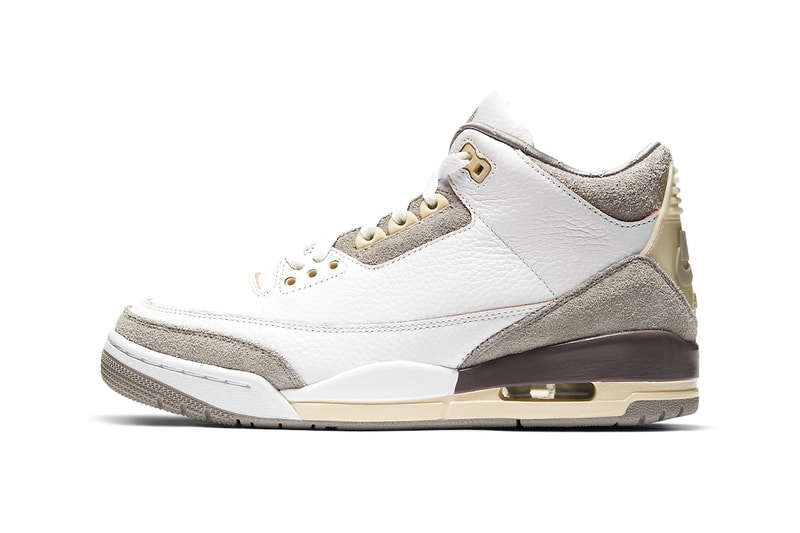A Ma Maniere Air Jordan 3 Retro SP Official Look Release Info dh3434-110 Buy Price Date White Medium Grey Violet Ore Size