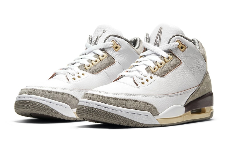 A Ma Maniere Air Jordan 3 Retro SP Official Look Release Info dh3434-110 Buy Price Date White Medium Grey Violet Ore Size