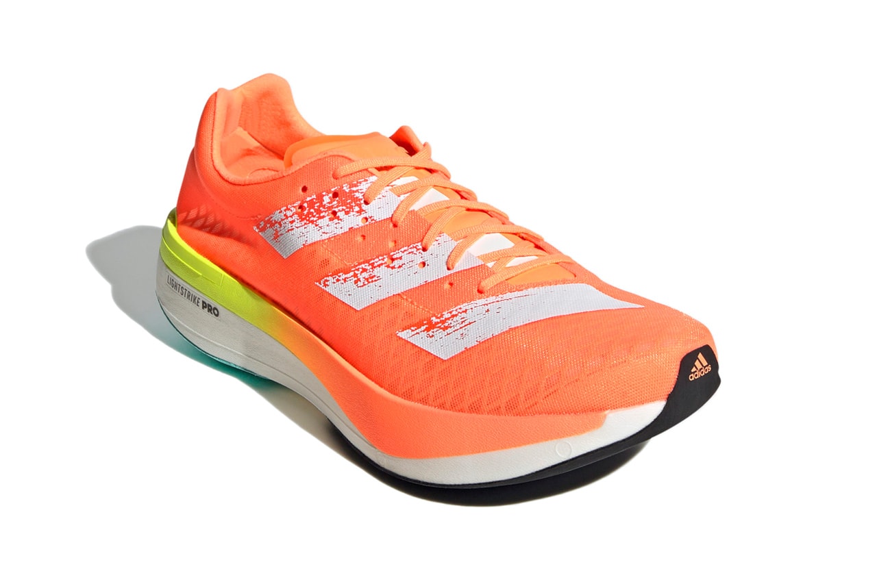 Adidas running Adios Pro adizero screaming orange colorway release information carbon fibre plate super shoe